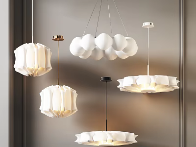 Modern Pendant Lights With Unique White Creative Shapes And Elegant Design 3d model