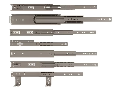 Various Types of Metal Drawer Slides for Furniture Hardware Components 3d model