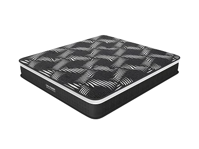 Modern Mattress With Geometric Black And White Pattern Durable Edge Support And Comfortable Surface 3d model