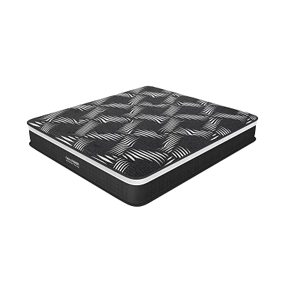 Modern Mattress With Geometric Black And White Pattern Durable Edge Support And Comfortable Surface 3d model