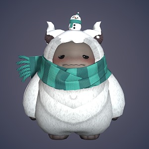 Cute lamb Q version of the lamb cartoon lamb cartoon lamb 3d model