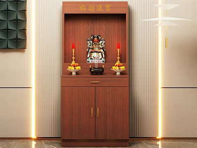 Wooden Wine Cabinet With Double Doors And Ambient Lighting 3d model