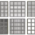 Modern Room Dividers With Various Grid Patterns And Decorative Designs 3d model