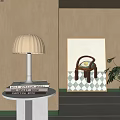 Modern Table Lamp Metal Mushroom-Shaped Table Lamp Combination 3d model