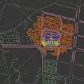 Aerial View Planning of Residential Complex Layout With Green Spaces And Roads