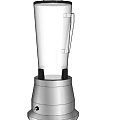 Modern Kitchen Blender Appliance With Silver Base And Yellow Liquid Inside