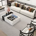 New Chinese Sofa Coffee Table Combination 3d model