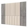 Modern Padded Accent Wall Design With Gray And Beige Vertical Panel Sections 3d model
