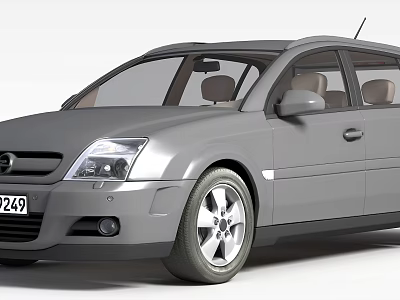 Gray Station Wagon Car With Sleek Body Design And Alloy Wheels 3d model