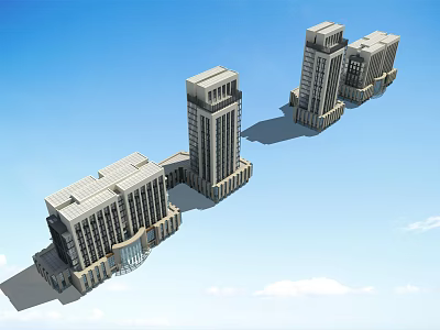 Aerial Planning of Modern Tall Building Complex with Urban Layout Design 3d model