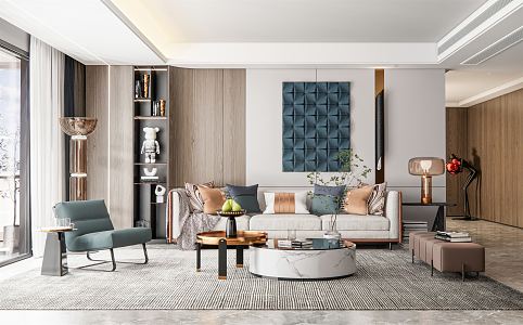 modern living room 3d model