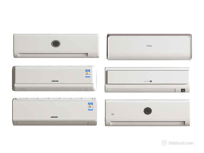 Various Air Conditioner Fan Units With Modern Design And Sleek White Finish 3d model 
