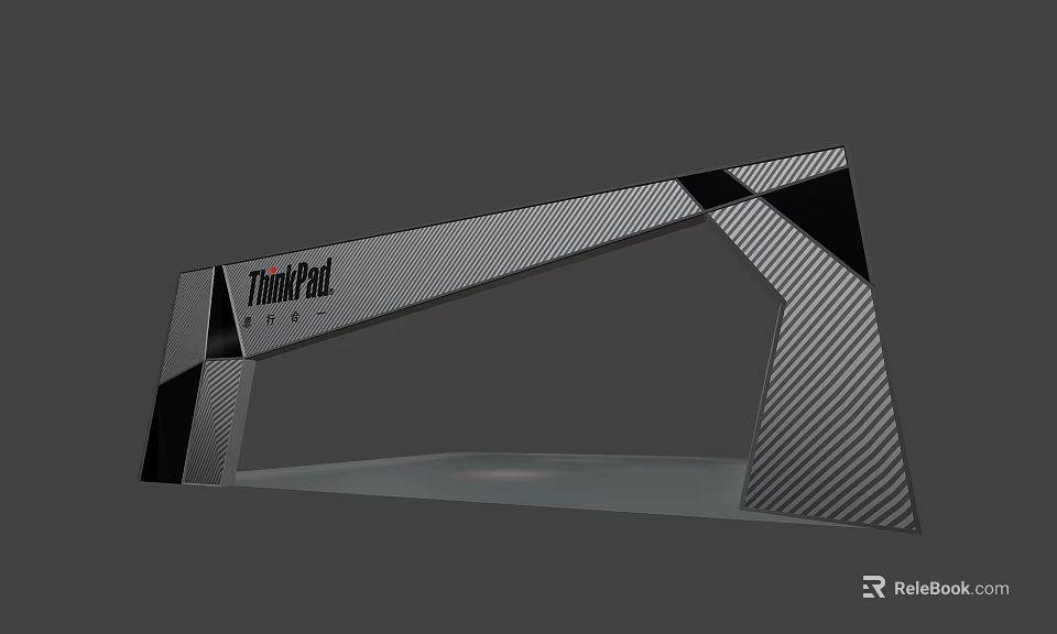 ThinkPad Branded Carbon Fiber Geometric Display Stand with Modern Design Features 3d model 