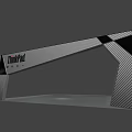 ThinkPad Branded Carbon Fiber Geometric Display Stand with Modern Design Features