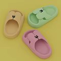 Colorful Soft Open Toe Slippers In Yellow Green Pink With Cartoon Mouse Design