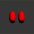 Two Red Circular Electronic Appliances With Sleek Black Front Panel Design