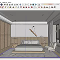 Modern Minimalist Bedroom Interior Design With Wooden Headboard Bedside Tables And Window Chair