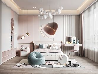 Modern Children's Room Children's Room Daughter Room 3d model