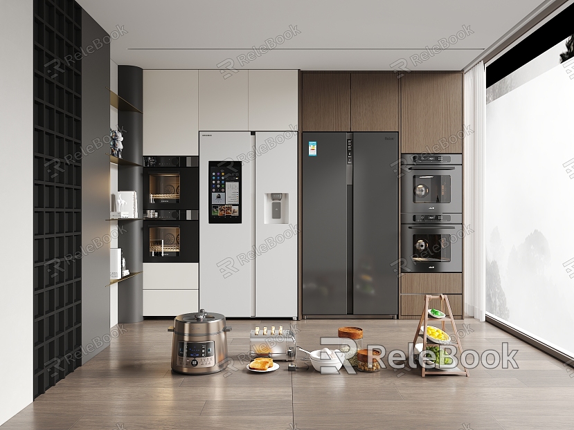 Modern Refrigerator Cabinet Decorative Cabinet Kitchen Appliances model