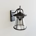 Modern Unique Shaped Wall Mounted Lamp With Black Metal And Glass Shade