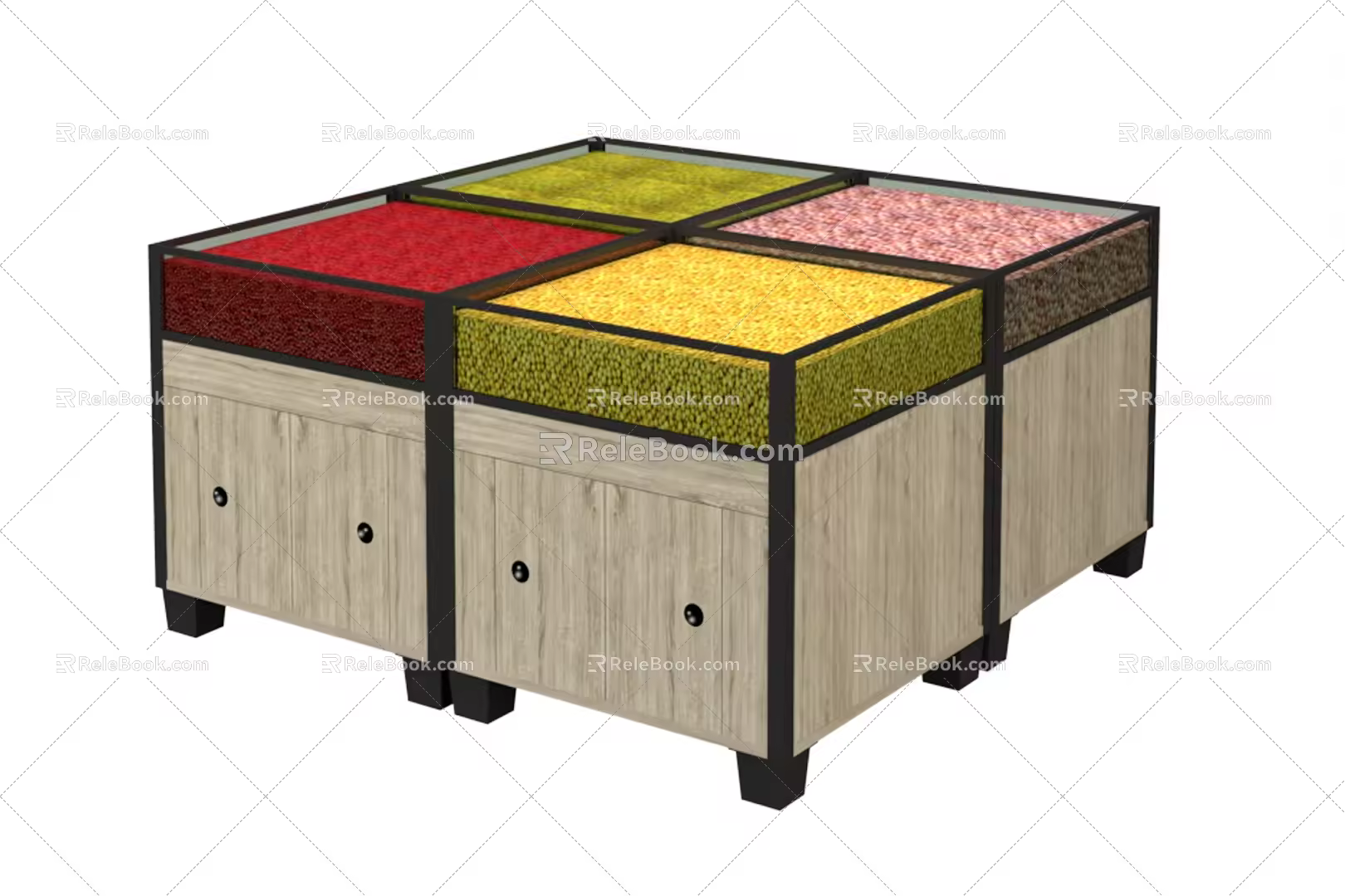 Shelf Display Cabinet Bulk Stacking Head Grain Stacking Head 3d model