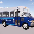 Blue And White Food Truck The Pine Express With Original Specialties And Multiple Windows