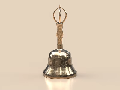 Exquisite Metal Bell Decorative Ornament With Carved Design For Home Decor 3d model