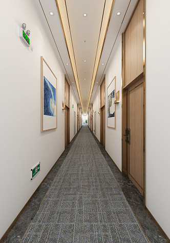 Modern Corridor Fengxin Building Away 3d model