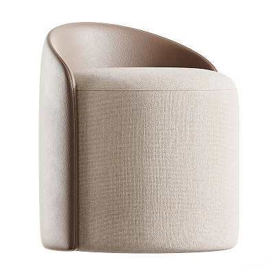 Modern Light Beige Textured Fabric Leisure Chair With Elegant Curved Back Design For Living Room 3d model