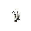 Modern Metal Umbrella Stand With Black And Beige Umbrellas For Home Use