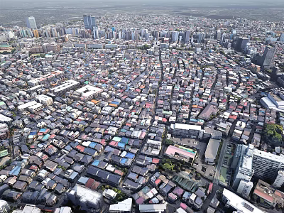 Aerial City Planning Showing Urban Layout With Residential And Commercial Districts 3d model