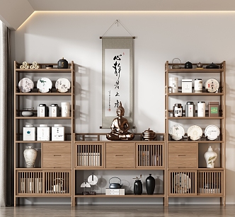 New Chinese-style Antique Rack Antique Rack Combination 3d model