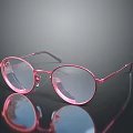 Stylish Pink Round Frame Glasses With Transparent Lenses And Glossy Surface Design