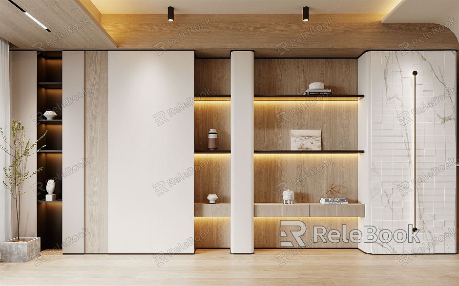 Modern decorative cabinet background wall model