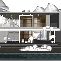 Modern Detached Villa With Swimming Pool Terrace And Floor to Ceiling Windows Surrounded by Trees