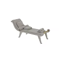 Elegant Modern Footstool With Wooden Frame Upholstered Seat Stacked Towels And Gold Accents
