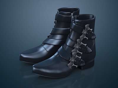 modern shoes leather shoes women leather shoes 3d model