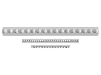 White Decorative Molding Components With Various Textures For Interior Design 3d model