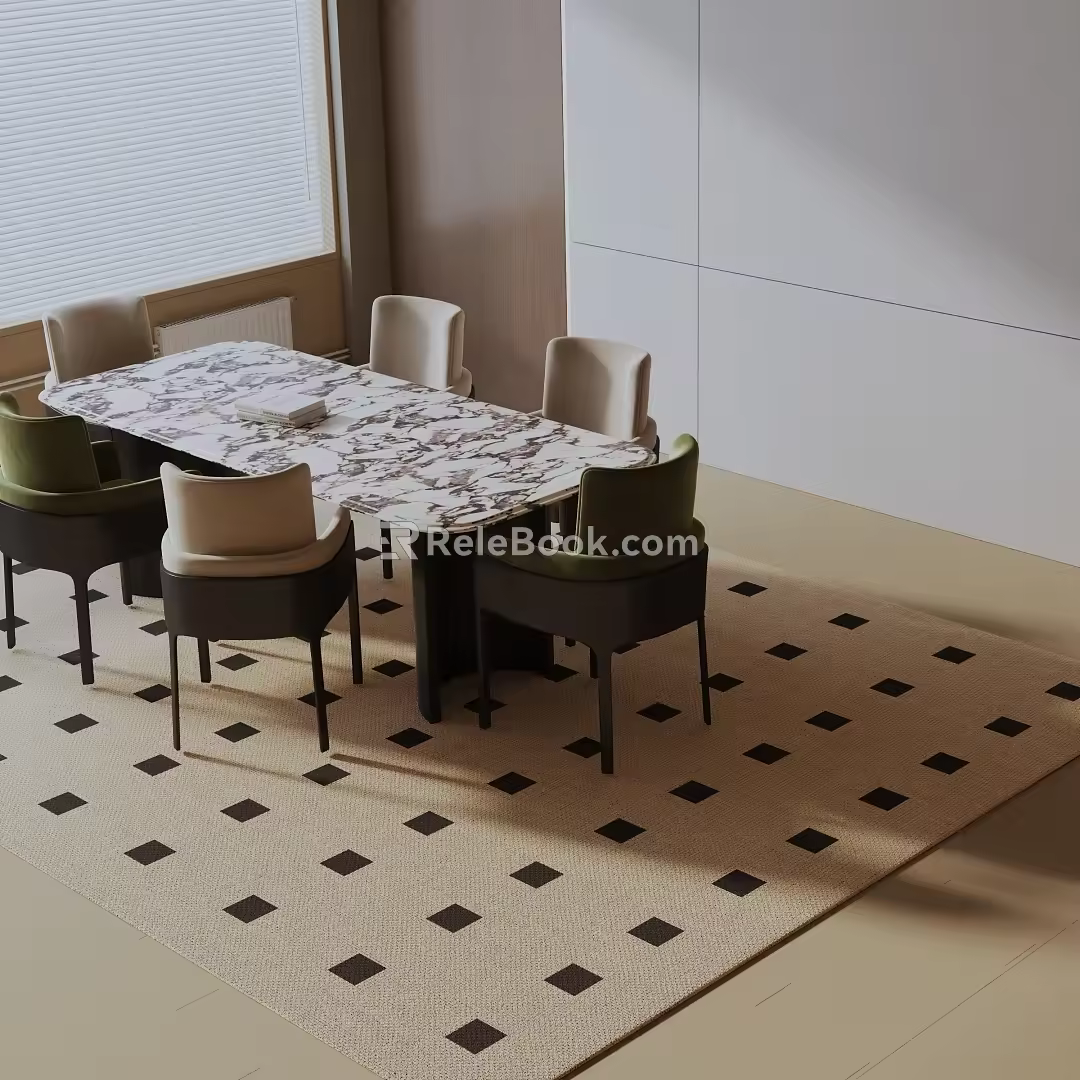 Modern dining table 3d model