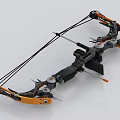 Orange And Black Compound Bow With Mechanical Bowstring Arrow Rest And Sights 3d model