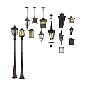 Jianou lamp combination wall lamp street lamp chandelier combination 3d model