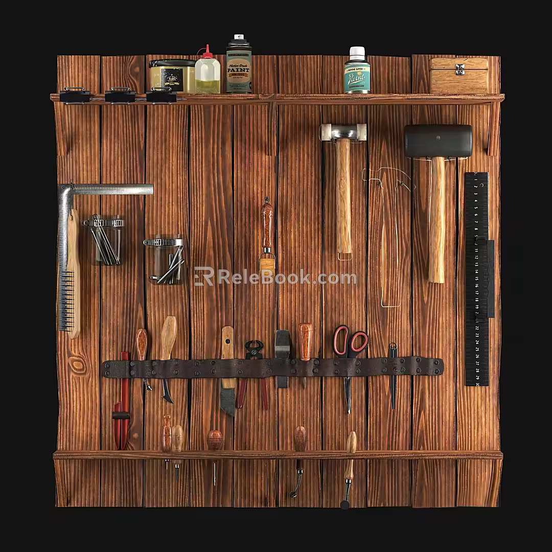 Modern Tool Rack Craftsman Hardware Tool Rack 3d model