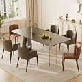 Modern Dining Table Chair Combination Dining Table Chair 3d model