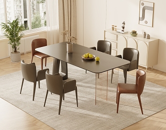 Modern Dining Table Chair Combination Dining Table Chair 3d model