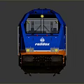 Blue Railbox Train Model Display With Shiny Exterior And Brand Logo