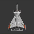 Detailed NASA Rocket Model Featuring Launch Tower And Ladder For Space Missions 3d model