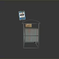 Sturdy Green Metal Workbench With Corrugated Top And Multiple Shelves