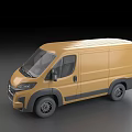 Yellow Commercial Van With Roof Rack Modern Front Design And Black Wheels