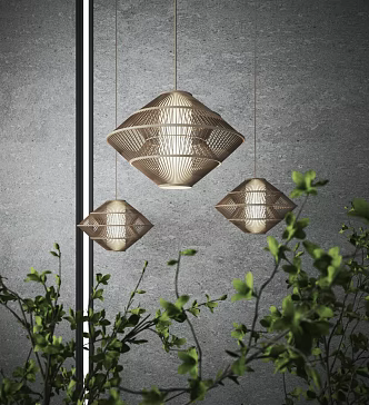 New Chinese Chandelier Villa Chandelier Art Chandelier 3d model