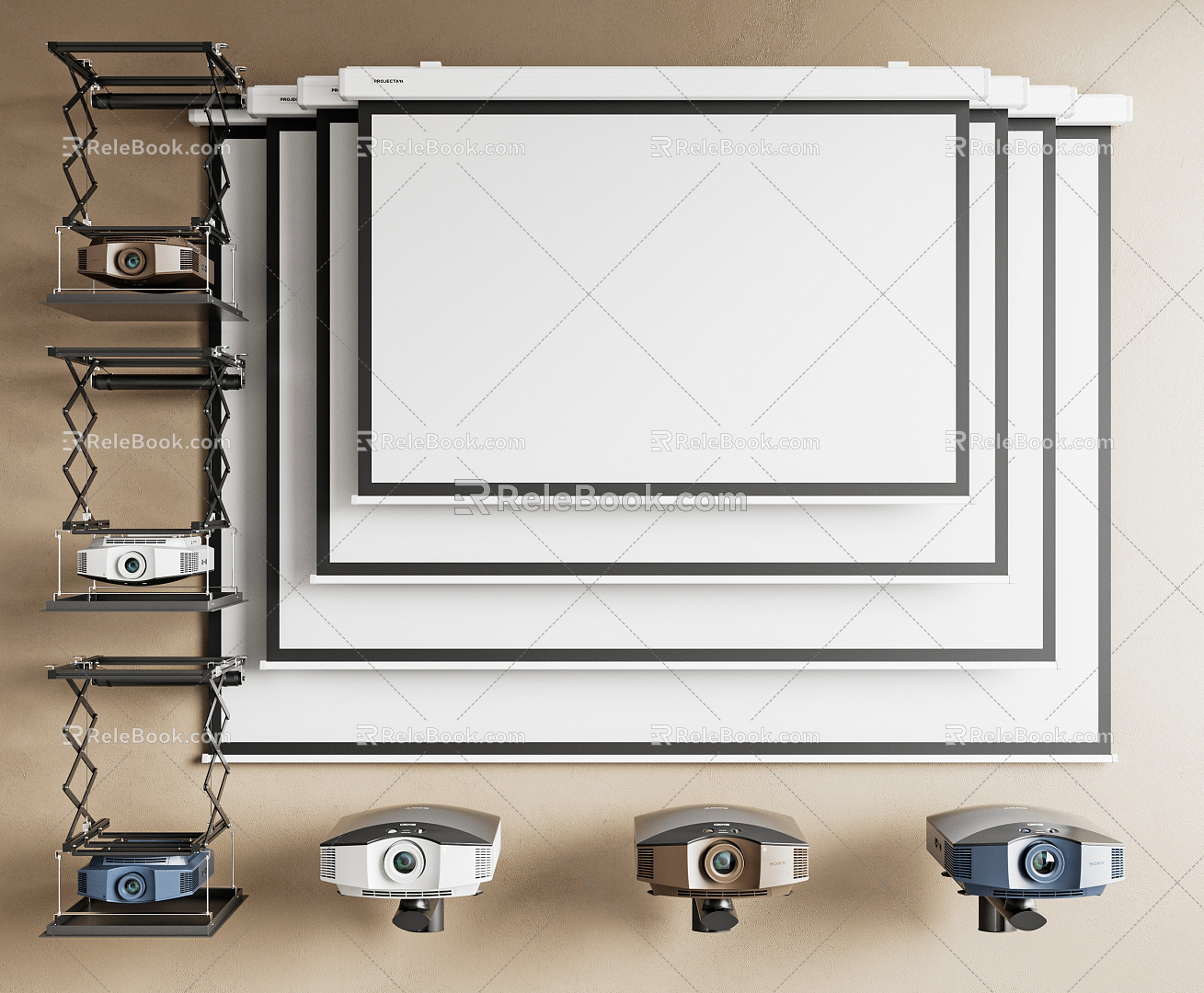 Modern projection curtain projector model